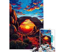 Rompecabezas de 1000 Piezas para Adultos Parque Nacional Arches - Maravillas de Red Rock Rompecabezas para Adultos Juegos relajantes Regalos para Mujeres interacción Entre Padres e Hijos (38x26cm)