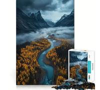 Rompecabezas de 1000 Piezas para Adultos,Parque Nacional Banff,Canadá,Tormenta,Decoración Elegante y Divertida,Juguete para ejercitar la Mente,Regalo navideño Divertido (38x26cm)