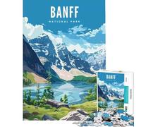 Rompecabezas de 1000 Piezas para Adultos Parque Nacional Banff Juego Educativo desafío Juguete Juego práctico antiestrés Regalo Divertido (tamaño 38x52cm)