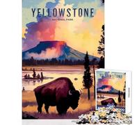 Rompecabezas de 1000 Piezas para Adultos Parque Nacional de Yellowstone decoración del hogar Juguetes Regalos para Mujeres y Hombres Juego práctico para Mejorar el Amor en Pareja tamaño 38x52cm