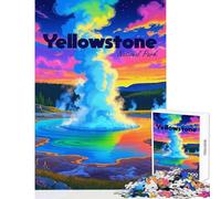 Rompecabezas de 1000 Piezas para Adultos Parque Nacional de Yellowstone Paisaje Colorido Juguetes antiestrés Regalos de Amigo Invisible Juego Familiar descompresión Intelectual (tamaño 38x52cm)