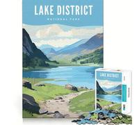 Rompecabezas de 1000 Piezas para Adultos Parque Nacional del Distrito de los Lagos,Rompecabezas de lógica Divertido y fácil de Usar,Juego Casual,Escena navideña (38x26cm)