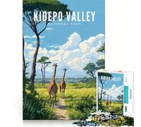 Rompecabezas de 1000 Piezas para Adultos,Parque Nacional del Valle de Kidepo,Arte de Corte preciso,Desafío Inteligente,Juego Divertido para el Tiempo Libre,Decoración navideña para la Pared (38x26cm)