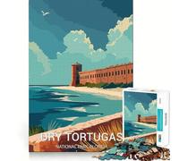 Rompecabezas de 1000 Piezas para Adultos Parque Nacional Dry Tortugas,articulaciones Suaves,Divertido Rompecabezas de lógica,Juego Casual,Escena navideña (38x26cm)