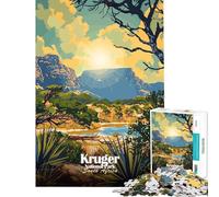 Rompecabezas de 1000 piezas para adultos Parque Nacional Kruger Sudáfrica Desafío de inteligencia cerebral Juguetes adictivos Juegos relajantes Actividades familiares Regalo divertido (tamaño 50x75cm)