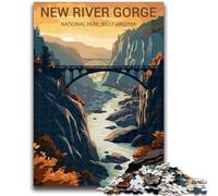 Rompecabezas de 1000 Piezas para Adultos, Parque Nacional New River Gorge, 1000 Piezas para Adolescentes, Regalo de cumpleaños, decoración de Pared para Mayores de 14 años (26x38cm)