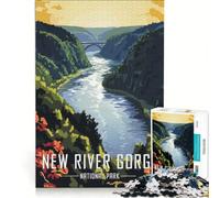 Rompecabezas de 1000 Piezas para Adultos Parque Nacional New River Gorge Juegos Familiares Divertido para Reducir el estrés Regalo de cumpleaños 38x52cm