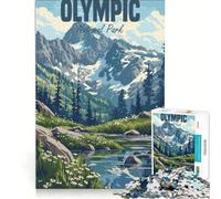 Rompecabezas de 1000 Piezas para Adultos Parque Nacional Olímpico Juego Educativo difícil y desafiante cumpleaños 38x52cm