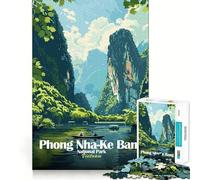 Rompecabezas de 1000 Piezas para Adultos,Parque Nacional Phong Nha-KE Bang,Vietnam,Arte de Corte preciso,Desafío Inteligente,Juego para el Tiempo Libre,Decoración navideña para la Pared 50x75cm