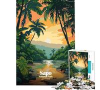 Rompecabezas de 1000 Piezas para Adultos Parque Nacional Sapo Liberia Ilustración para Juego Educativo Juguete de desafío Juego Familiar desafío difícil Ideas para Regalos (tamaño 38x52cm)