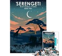 Rompecabezas de 1000 Piezas para Adultos Parque Nacional Serengeti desafío de Inteligencia Cerebral Juguetes adictivos Juegos Divertidos Actividades Familiares Regalos de Amigo Invisible 38x52cm