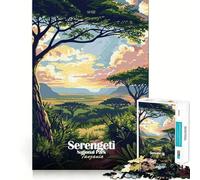 Rompecabezas de 1000 Piezas para Adultos, Parque Nacional Serengeti, Tanzania, Arte, Juego de lógica de Ajuste Exacto, Juguete Divertido, Juego de Juego Libre, Regalo de cumpleaños (38x52cm)
