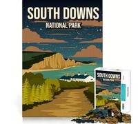 Rompecabezas de 1000 Piezas para Adultos Parque Nacional South Downs Inglaterra Póster de Naturaleza Decoración Elegante y Funcional Juguete para ejercitar la Mente Diversión Casual Regalo navideño