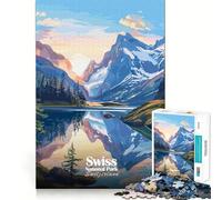 Rompecabezas de 1000 Piezas para Adultos, Parque Nacional Suizo, Paisaje de Suiza, Ajuste, Arte, Juego Mental, Regalo, Juego Lento, Arte de Pared navideño (38x52cm)