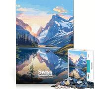 Rompecabezas de 1000 Piezas para Adultos, Parque Nacional Suizo, Paisaje de Suiza, Juego de ingenio, Regalo Divertido, Juego Relajante, Regalo de Ocio navideño (38x26cm)