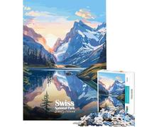 Rompecabezas de 1000 Piezas para Adultos Parque Nacional Suizo Paisaje de Suiza Juegos educativos Juguetes Juegos educativos Gran Regalo Vacaciones en casa Matar el Tiempo (tamaño 38x26cm)