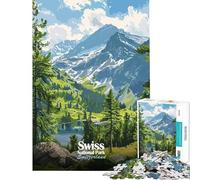 Rompecabezas de 1000 Piezas para Adultos Parque Nacional Suizo Paisaje de Suiza Juegos relajantes Juguetes educativos Regalos de Amigo Invisible Actividades Familiares (tamaño 50x75cm)