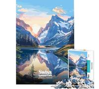 Rompecabezas de 1000 piezas para adultos Parque Nacional Suizo paisaje de Suiza Juguetes adictivos para cultivar la paciencia Juego práctico Decoración del hogar Regalos de cumpleaños (tamaño 50x75cm)