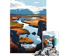 Rompecabezas de 1000 Piezas para Adultos Parque Nacional Thingvellir Islandia Juego Intelectual Ideal para Toda la Familia Parejas Un Regalo estupendo para los Amantes de los Juegos