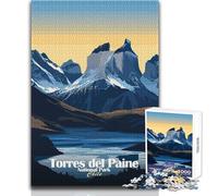Rompecabezas de 1000 Piezas para Adultos, Parque Nacional Torres del Paine, Horas de Ocio tranquilas, Juguete de Corte preciso, tamaño 38x26cm