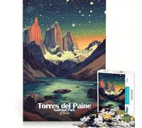 Rompecabezas de 1000 Piezas para Adultos Parque Nacional Torres del Paine Juguetes para armar Actividades Divertidas en casa Regalo Ideal para Toda la Familia 50x75cm