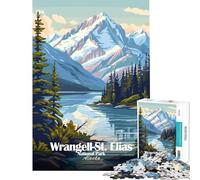 Rompecabezas de 1000 Piezas para Adultos Parque Nacional Wrangell-St Elias Alaska Juego Imposible Juguete Educativo y Divertido para Mejorar la Memoria (Tamaño 38x52cm)