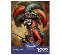 Rompecabezas De 1000 Piezas para Adultos Parrot As A Pirate Captain Rompecabezas Juego De Ingenio Carrera De Velocidad De Manos Interacción Entre Padres E Hijos 38x26cm/1000pcs