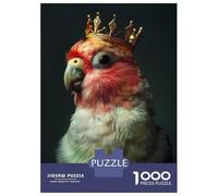 Rompecabezas De 1000 Piezas para Adultos Parrot Bird Cute King Rompecabezas para Adultos Juegos Divertidos Pero Divertidos Y Humorísticos Desafiantes De Completar 38x26cm/1000pcs