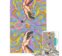 Rompecabezas de 1000 Piezas para Adultos Pasar Las articulaciones Manos de Dios Rompecabezas para Adultos Juegos Divertidos análisis y lógica interacción Entre Padres e Hijos (tamaño 38x52cm)