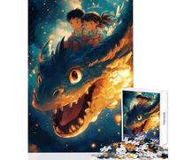 Rompecabezas de 1000 Piezas para Adultos Paseo en dragón con niños Juguetes antiestrés Gran Regalo Juegos de relajación Que mejoran el Amor en Pareja tamaño 50x75cm