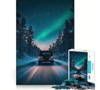 Rompecabezas de 1000 Piezas para Adultos: Paseo Nocturno bajo la Aurora Boreal Juguete para ejercitar la Mente, diseño Divertido y silencioso Regalo Original (50x75cm)