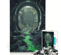Rompecabezas de 1000 Piezas para Adultos: Pasillo de una estación Espacial abandonada Juegos Divertidos para ejercitar la Mente y Las Manos Toda la Familia 38x52cm