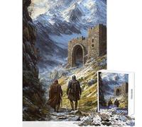 Rompecabezas de 1000 Piezas para Adultos Paso de montaña Medieval Juego Familiar Actividades Familiares Juguete decoración de Pared cumpleaños y Navidad (38x26cm)