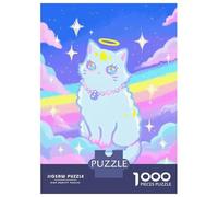 Rompecabezas De 1000 Piezas para Adultos Pastel Angel Cat in The Sky Rompecabezas para Adultos Juegos Relajantes Análisis Y Lógica Oferta como Regalos para Toda La Familia 52x38cm/1000pcs