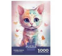 Rompecabezas De 1000 Piezas para Adultos Pastel Cat Rompecabezas para Adultos Juguetes Antiestrés Desafío Difícil para Cumpleaños, Navidad 38x26cm/1000pcs
