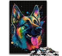 Rompecabezas de 1000 Piezas para Adultos, Pastor alemán, Adolescente, Regalo de cumpleaños, decoración de Pared para Mayores de 14 años (38x26cm)