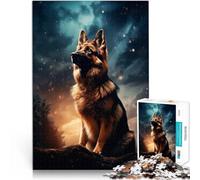 Rompecabezas de 1000 Piezas para Adultos Pastor alemán bajo un Cielo tormentoso Juegos Juguetes Regalo Decoración del hogar 52x38cm