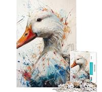 Rompecabezas de 1000 piezas para adultos Pato en un diseño de salpicaduras Rompecabezas artísticos para adultos Juegos divertidos de análisis y lógica Interacción entre padres e hijos (Tamaño 38x26cm)