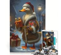 Rompecabezas de 1000 Piezas para Adultos: Pato navideño, Juego de ingenio, dificultad Alta, para Fortalecer el Amor en Pareja 38x52cm