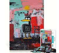 Rompecabezas de 1000 Piezas para Adultos Pato Negro con Corona,Juego de Bordes limpios,Juego de lógica,Juego de Entretenimiento,decoración navideña 50x75cm