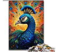 Rompecabezas de 1000 Piezas para Adultos, Pavo Real psicodélico, desafiante, tamaño 26x38cm, Ideal para Adolescentes, Noche de Juegos en Familia, Idea de Regalo para estimular el Cerebro.