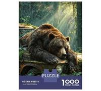Rompecabezas De 1000 Piezas para Adultos Peaceful Bear On Mossy Car Rompecabezas para Adultos Juegos Relajantes Que Mejoran La Memoria Interacción Entre Padres E Hijos 52x38cm/1000pcs