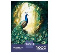Rompecabezas De 1000 Piezas para Adultos Peacock in The Forest Rompecabezas para Adultos Juguetes DIY Una Obra De Arte Regalo De Cumpleaños, Regalos, 70x50cm/1000pcs