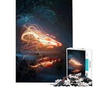 Rompecabezas de 1000 Piezas para Adultos Peces futuristas de neón Juguete Intelectual Juego Imposible Educativo Regalo de Amigo Invisible (tamaño 38x26cm)