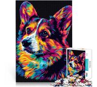 Rompecabezas de 1000 piezas para adultos Pembroke Welsh Corgi Dog Family Fun Games de 14.95 x 20.47 pulgadas, colección de artistas, arte fino