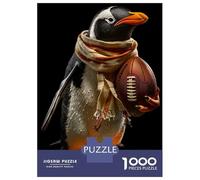 Rompecabezas De 1000 Piezas para Adultos Penguin American Football Rompecabezas para Adultos Juegos Familiares Desafío Difícil para Cumpleaños, Navidad 38x26cm/1000pcs