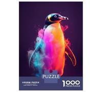 Rompecabezas De 1000 Piezas para Adultos Penguin Neon Rompecabezas Juego De Ingenio Carrera De Velocidad De Manos Interacción Entre Padres E Hijos 38x26cm/1000pcs
