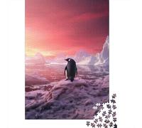 Rompecabezas De 1000 Piezas para Adultos Penguin on Iceberg Rompecabezas para Adultos Juego Familiar Carrera De Velocidad Manual Desafiante para Completar 70x50cm/1000pcs