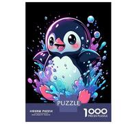 Rompecabezas De 1000 Piezas para Adultos Penguin Splash Rompecabezas para Adultos Juegos Familiares Desafío Difícil para Cumpleaños, Navidad 52x38cm/1000pcs