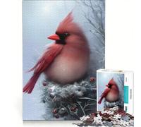 Rompecabezas de 1000 Piezas para Adultos Pequeños pájaros esponjosos, cardenales, Juego práctico, Carrera de Velocidad Manual, con Piezas de Formas aleatorias Que encajan Perfectamente 50x75cm
